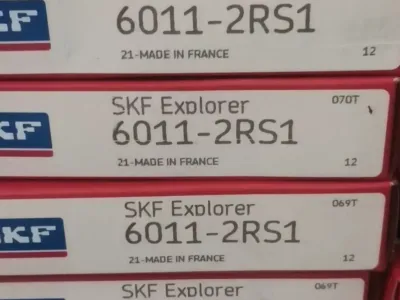 SKF 6011-2Z 轴承带防尘盖，尺寸 55mm x 90mm x 18mm